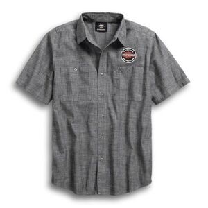 Men's Harley Davidson Genuine Oil Can Shirt button up short sleeve shirt 3XL